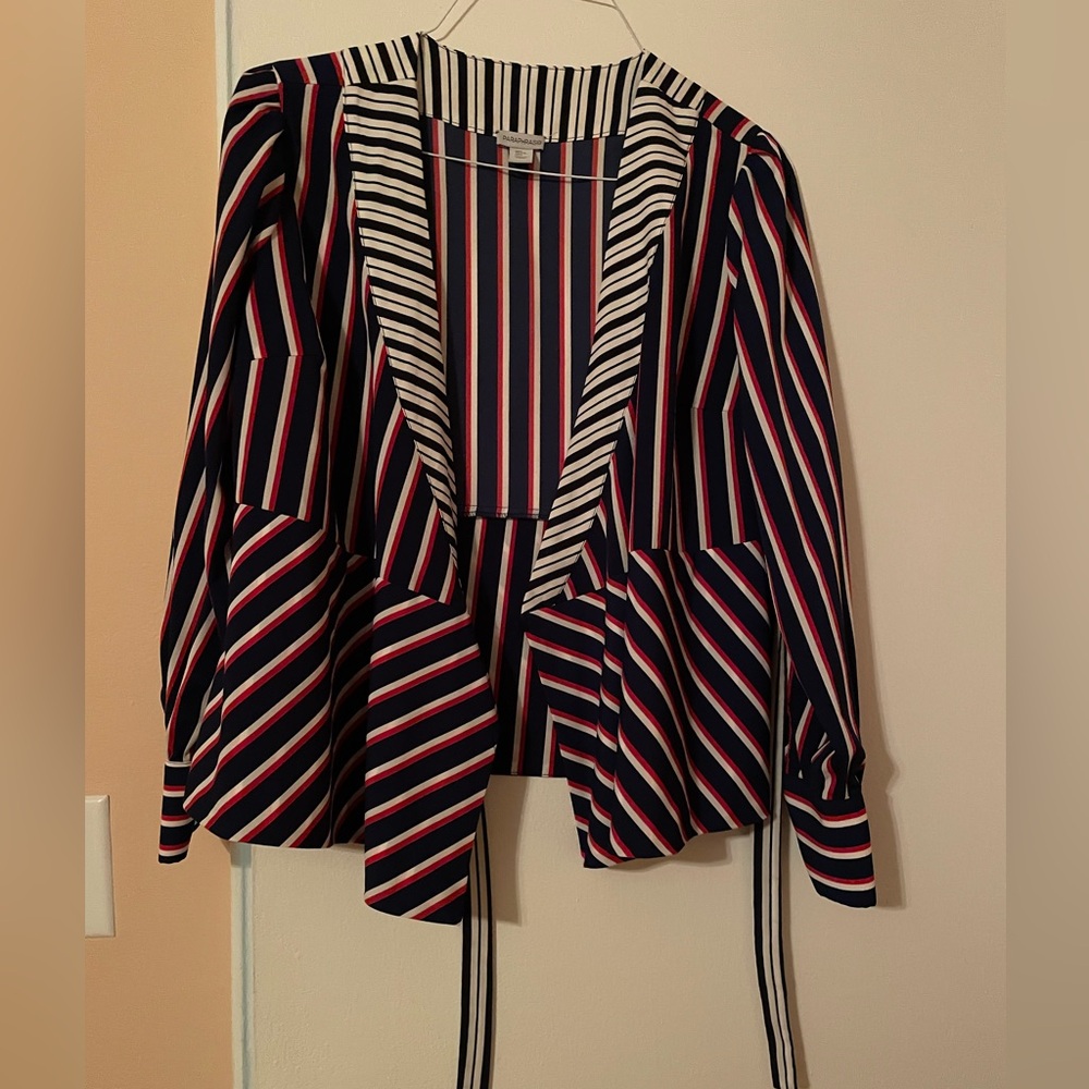 Paraphrase Navy and Red Striped Jacket